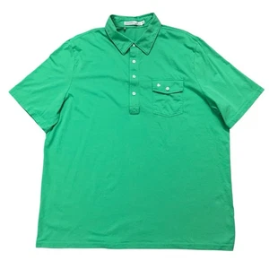 Criquet Polo Shirt Mens Size 2XL Short Sleeve Performance Stretch Pocket Green - Picture 1 of 5
