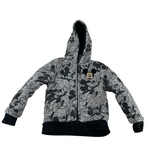 Disney Junior Mickey black gray fleece full zip hoodie childrens youth 5 - Picture 1 of 10