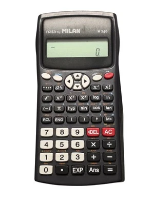 Nata By MILAN Scientifica M240 Black Calculator 2 Lines 1918 Spain W/ Grey Cover - Image 1 of 4