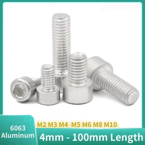 M2 - M10 Aluminum Alloy Socket Allen Head Cap Bolt Screw 4mm - 100mm Length - Picture 1 of 8