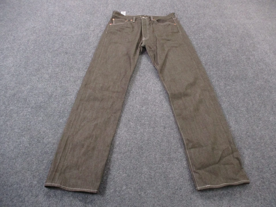 Jeans Levis Hombre 33 X 34 Marrón 501 Pierna Recta Regular Trabajo Rojo Pestaña Country Foto 1 de 4