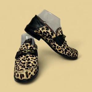 Coach Putnam Leather Slip On Leopard Print Calf Hair Loafers Women’s size 7B - Picture 1 of 11