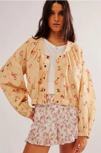 Free People Rory Floral Bomberjacke warm Kombi Damen Größe Large 100% Baumwolle - Bild 1 von 8