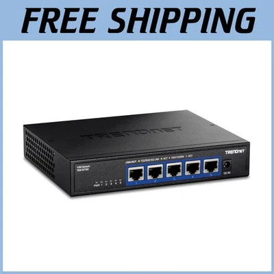 10G Switch with 5x 10G Ports, Supports 2.5G/5G-Base-T, Black - Image 1 of 4