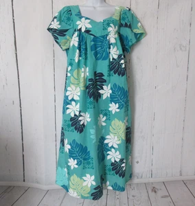 Nuevo Vestido Hilo Hattie Mumu L Grande Verde Tropical Floral Manga Corta Bolsillos - Imagen 1 de 8