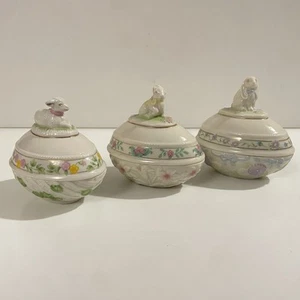 Lenox The Rabbit Easter Egg Trinket Box Limited Edition Lot of 3 ‘95, ‘96, ‘98 - Picture 1 of 19