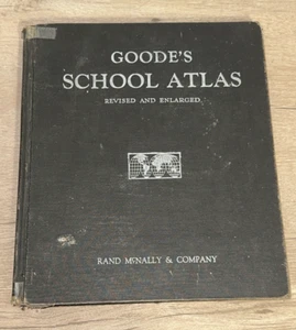 VINTAGE World Atlas Goode's School Atlas 1933 Edition Color Maps Pre World War 2 - Picture 1 of 14