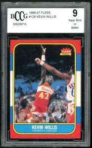 1986-87 Fleer #126 Kevin Willis Rookie Card BGS BCCG 9 Near Mint+