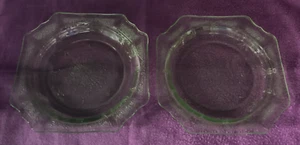 Two/2 Anchor Hocking Depression Glass PRINCESS Green 5 5/8" Bread Butter Plates - Picture 1 of 10