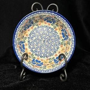 CA Boleslawiec Unikat Polish Pottery Ceramic Bowl 6 1/4” Signed J Okraska 1698 - Picture 1 of 9