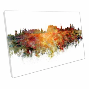 Painterly city of Edinburgh landmarks Scotland Skyline Wall Art Print On Canvas