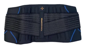 TOMMIE COPPER Black/Blue Adjustable Compression Back Brace 1821 NEW - Picture 1 of 3