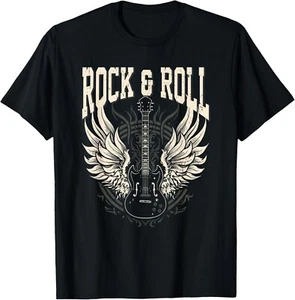 Rock And Roll Lover Gifts Cool Electric Guitar Concert Band Gift Unisex T-Shirt - Picture 1 of 4