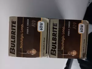 2 Pack Edison Light Bulb Pottery Barn 60W Bulbrite Nostalgic Loop vintage bulbs - Picture 1 of 3