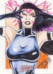 2010 Marvel Dangerous Divas Series 1 Sketch Card Rubio Psylocke