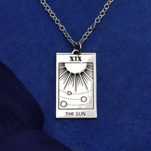 Collana con Tarocchi Sole - Argento Sterling 18 Pollici - NUOVO - Foto 1 di 3