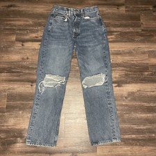 Topman Jeans Men's Blue Denim Skinny Size 29  Destroyed Button Fly Adult
