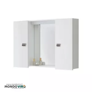 Specchio mobile per bagno con luce led specchi da parete muro contenitore 2 ante - Foto 1 di 1