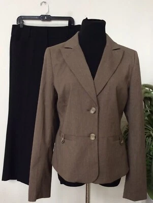 NWT Ann Taylor/Atmosphere Women’s Mismatched Brown Black 2 Piece Pant Suit Sz 10 - Image 1 of 4