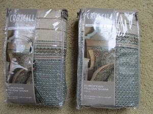 *NEW* Set of 2 Croscill Rea European Pillow Shams in Sage Green 26 x 26 - Picture 1 of 2