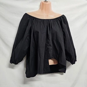 Blusa Camisa Top Apiece Apart 0 Fluida Talla 0 Popelina Negra Algodón - Imagen 1 de 12