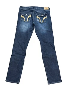 Jeans donna Hollister lavaggio scuro denim invecchiato W29 Socal elasticizzato taglia 9 - Foto 1 di 4