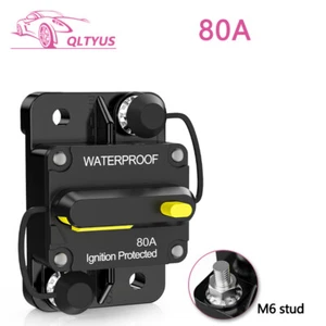 80 AMP Leitungsschutzschalter mit manuellem Reset für Auto Audio RV Marine Wasserdicht - Bild 1 von 13