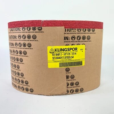 6 Pack Klingspor 40 Grit Sanding Belt 7-7/8" x 29-1/2" #4 CS922 - Image 1 of 4