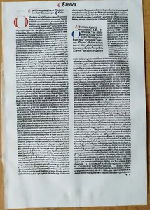 Cantica - Renner Original Incunable Leaf Biblia Latina Venice Folio - 1482 - Picture 1 of 2