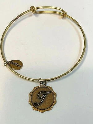 Brazalete Brazalete Expandible Bella Ryann Inicial Letra T Chapado en Oro Foto 1 de 4