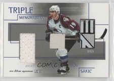 2003 In the Game-Used Signature Series Triple Memorabilia Silver /35 Joe Sakic