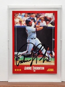 ANDRE THORTON Cleveland Indians Autogrammkarte 1988 Score - Bild 1 von 3