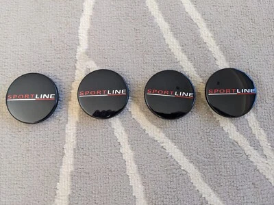 VOLKSWAGEN VW TRANSPORTER T6 SPORTLINE CENTRO ALEACIÓN TAPAS DE RUEDA NEGRAS GENUINAS Foto 1 de 4