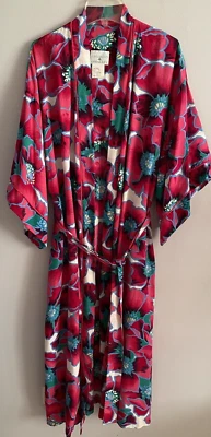 Bata Kimono Gilligan O'Malley Floral Rosa Azul Hecha en EE. UU. Para Mujer Talla M/12-14/ Foto 1 de 4