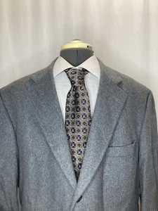 Oscar Renta Mens Sport Coat Blazer Suit Jacket 46R 50" Cashmere Gray 3 Button - Picture 1 of 11