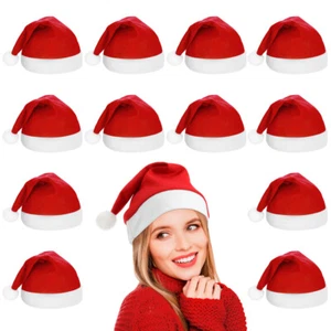 Cappello Babbo Natale Adulto 12 Pezzi Copricapo Vacanze Festive Babbo Natale Uomo e Donna - Foto 1 di 11