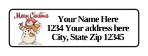 400 personalisierte Rücksendeadressetiketten Weihnachten Schneemann. 1/2 Zoll mal 1 3/4 Zoll - Bild 1 von 1