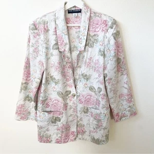 Vintage Sag Harbor Floral Linen Blend Blazer Size 10 - Bild 1 von 9