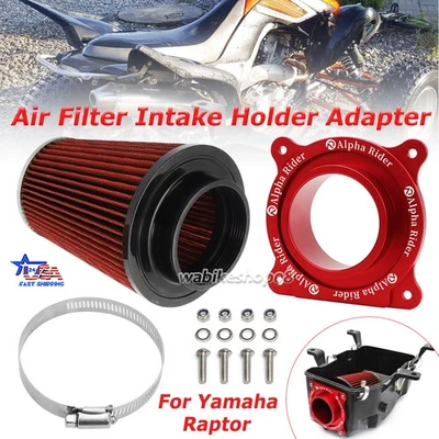 Pro Flow  Air Filter Intake +Holder Adapter For Yamaha Raptor 700 700R 2006-2021 Foto 1 de 4