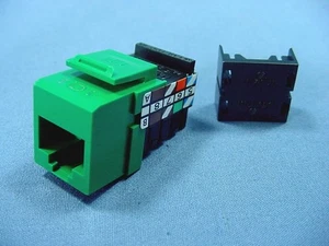 Leviton Green Cat 3 Data Phone Quickport Jack Cat3 RJ45 Telephone 41108-RV3 - Picture 1 of 4