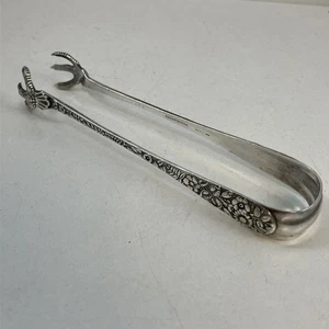 Tiffany & Co EP Silver Plated 5” Sugar Cube Claw Tongs “Floral” Pattern Pat.1884 - Picture 1 of 10