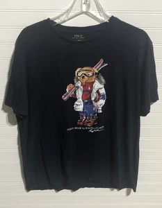 Polo Ralph Lauren Polo Oso Esquí Manga Corta Azul Marino Camiseta Grande - Imagen 1 de 9