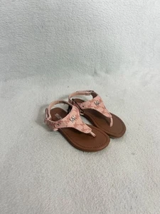 Michael Kors, Girls Pink + Tan Hook & Loop Sandals, Size UK 10 - Brand New - Picture 1 of 9