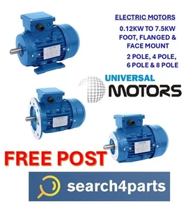 ELECTRIC MOTOR UNIVERSAL 3 PHASE 0.12KW TO 18.5KW FOOT FLANGE MOUNTED YOU CHOOSE - Picture 1 of 4
