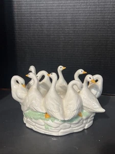 Vintage 70s Circle Of Geese Holland Mold Ceramic Planter 80” Round - Picture 1 of 7