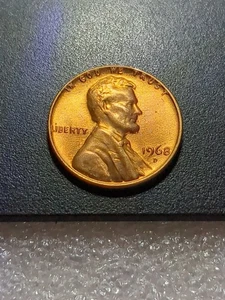 1968-D Penny Coin, Uncirculated , Double Die L In Rim And In God WE Trust Red. - Picture 1 of 15