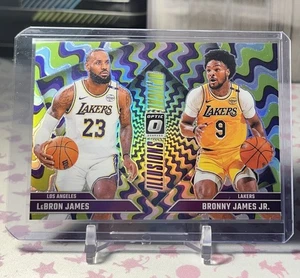 2024-25 Panini Donruss Optic LeBron & Bronny James #2 Optical Illusions Silver - Picture 1 of 3