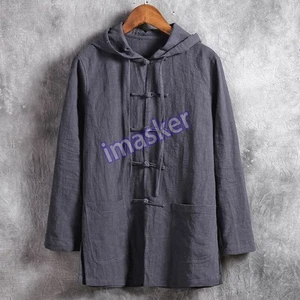 Para Hombres Estilo Retro Chino Tang Chaqueta Camisas Algodón Lino Abrigo Prendas para el torso Suelto Informal - Imagen 1 de 16