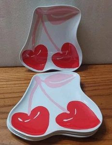 Cherry Shaped Melamine Dessert Appetizer Plates 7.25'' Set 4 2024 Target - Picture 1 of 4