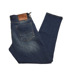 883 Police Dark Blue Straight Leg Button Denim Jeans Men's XL W36 L32 Bnwt BB471